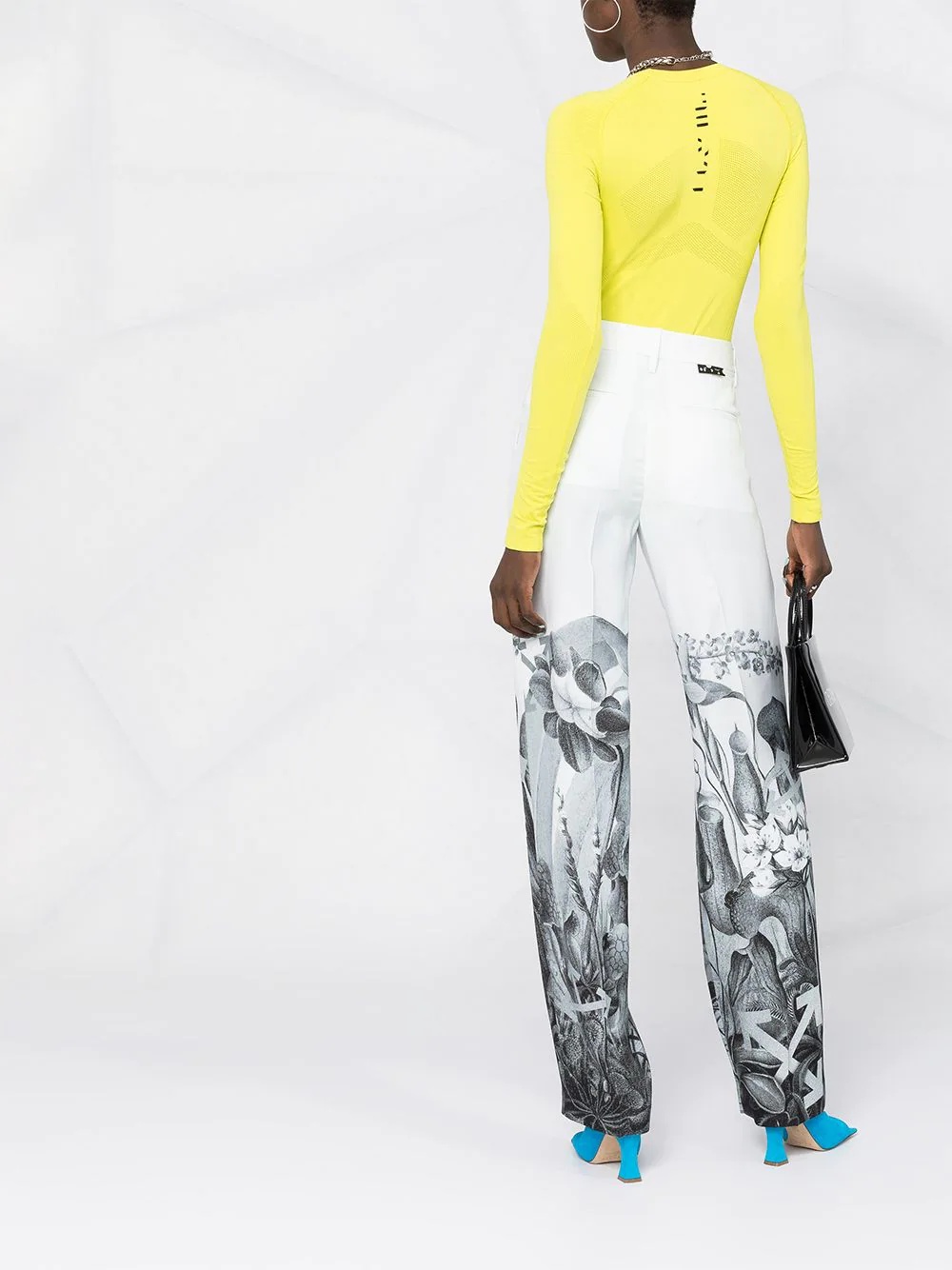 Botanical print straight-leg trousers - 4