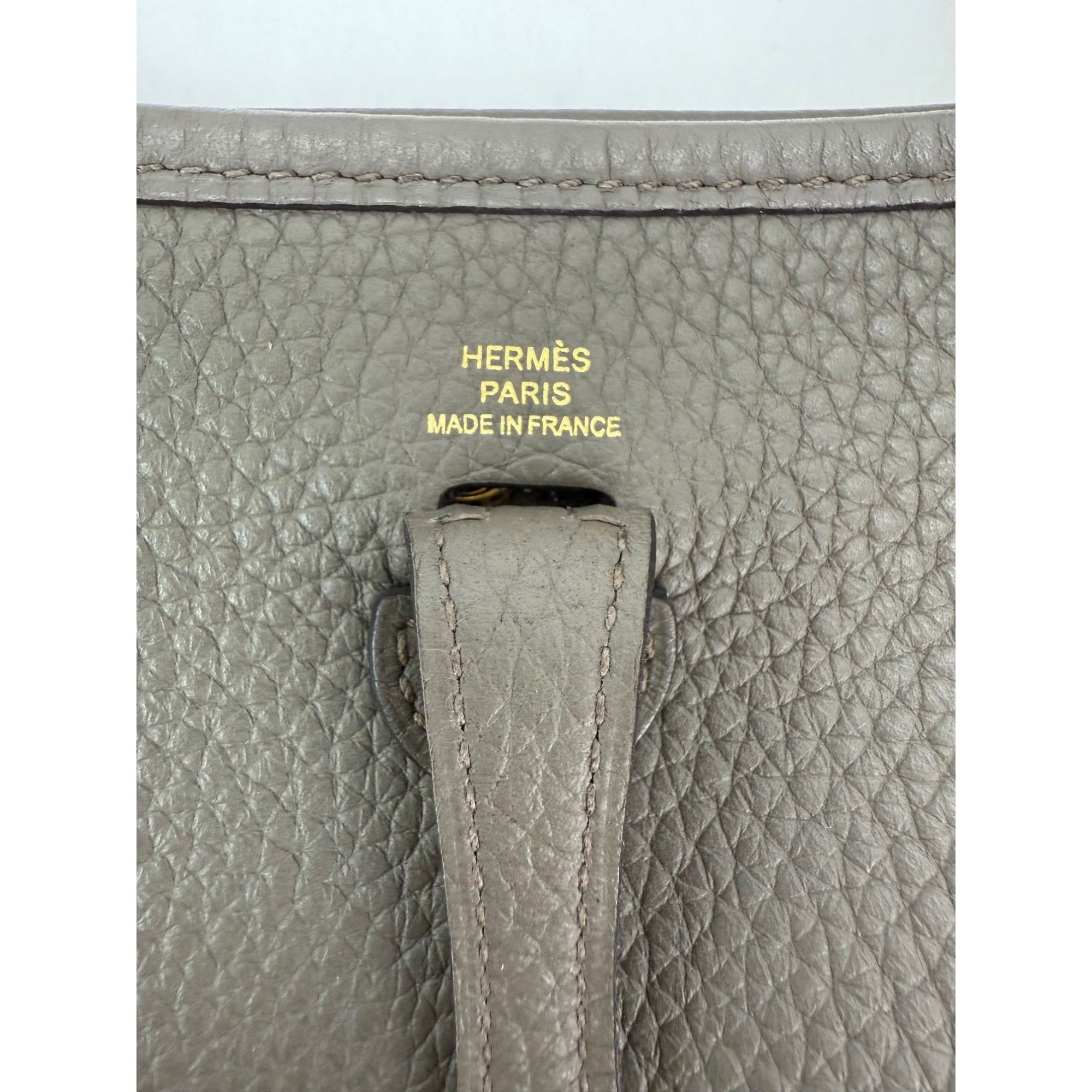 Hermes Taurillon Clemence Evelyne TPM Etoupe Crossbody Bag - 6