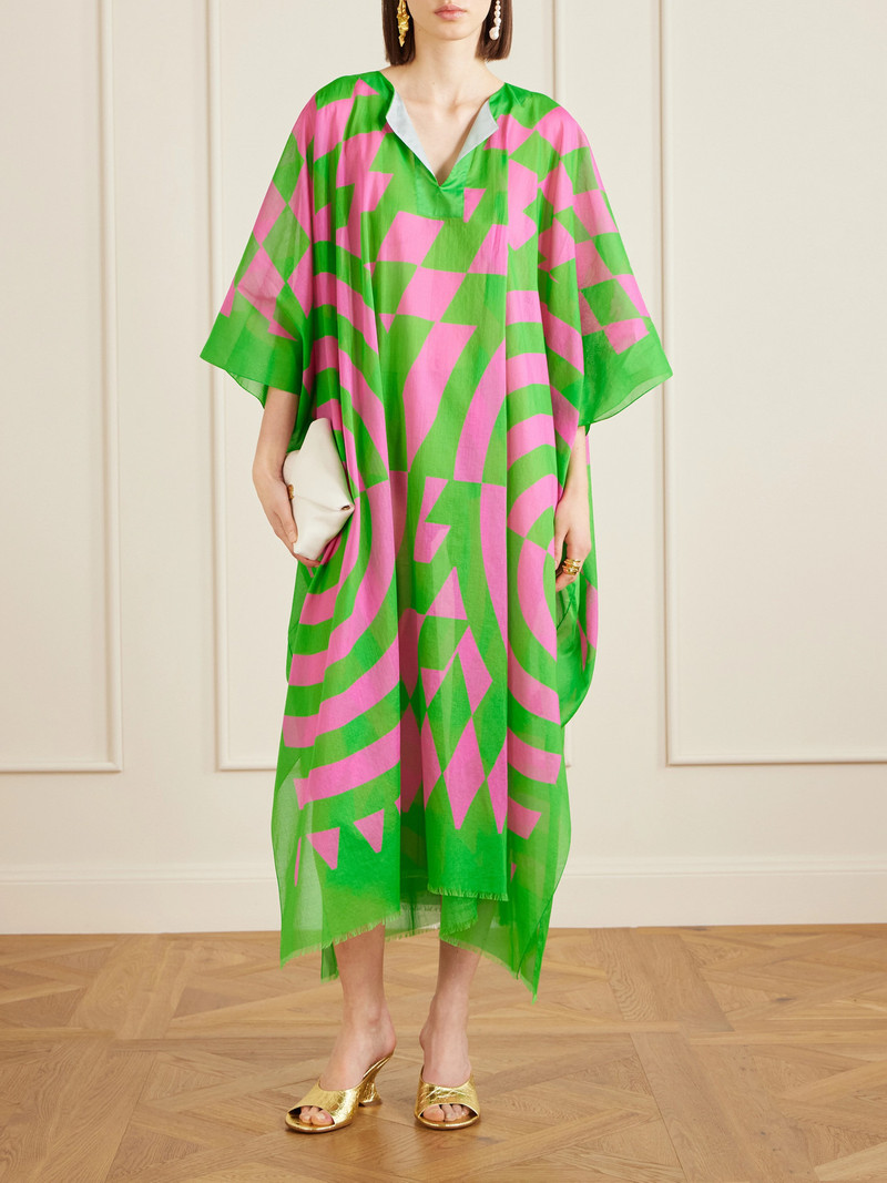 Dries Van Noten Frayed Printed Cotton-voile Kaftan outlook