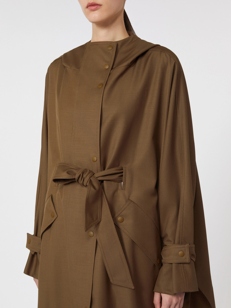 BIACCO Water-repellent wool gabardine duster coat - BROWN 5