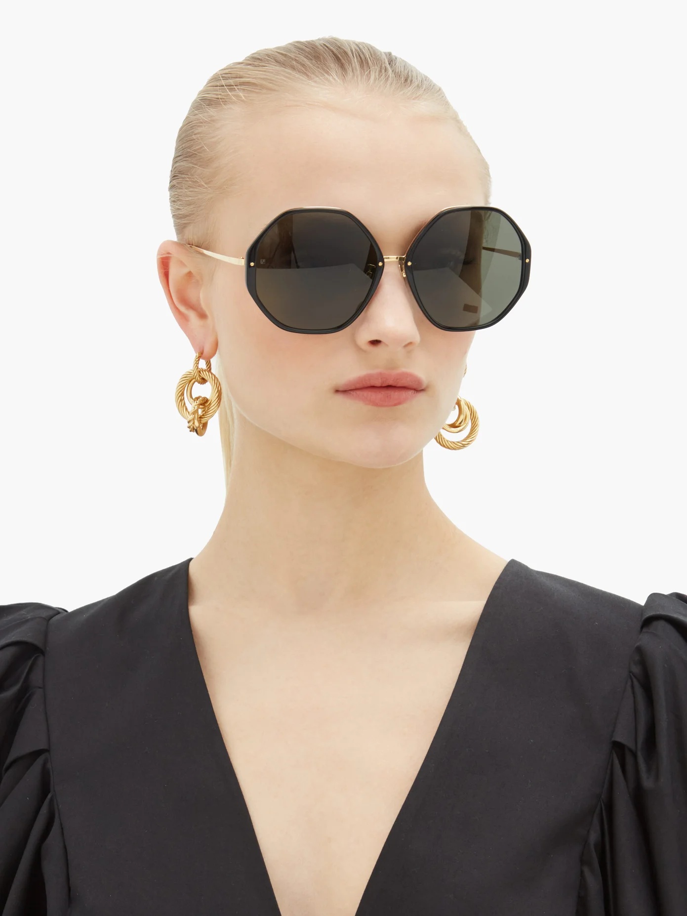 Alona oversized heptagonal acetate sunglasses - 2