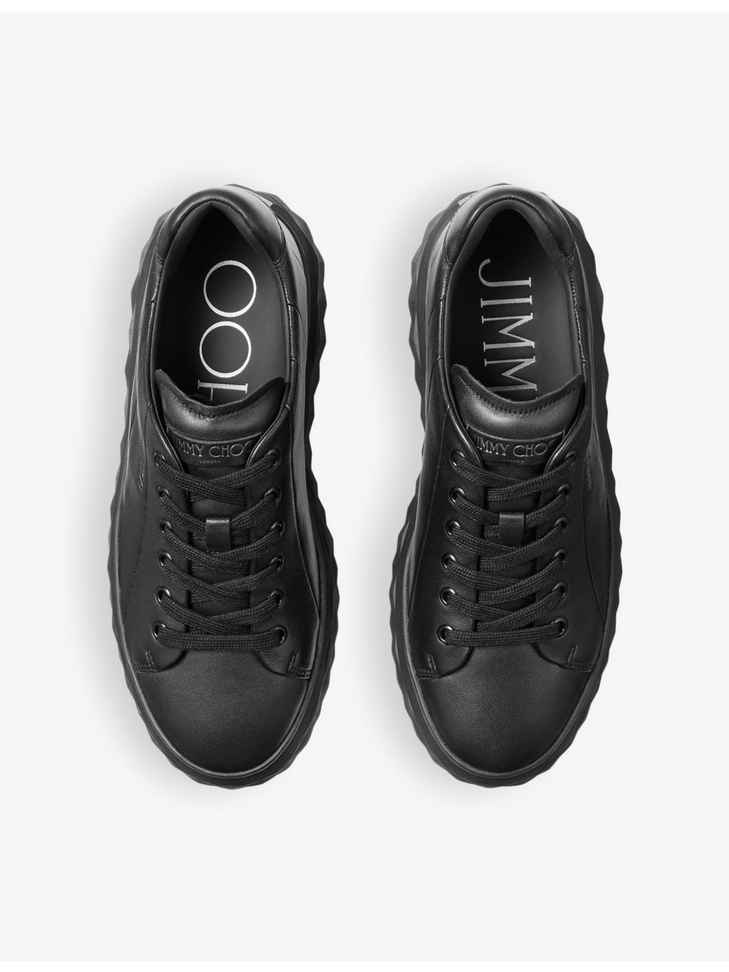 Diamond Light logo-embossed leather low-top trainers - 2