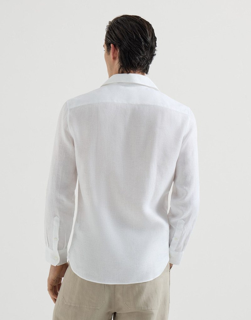 Linen easy fit shirt with chest pockets 3