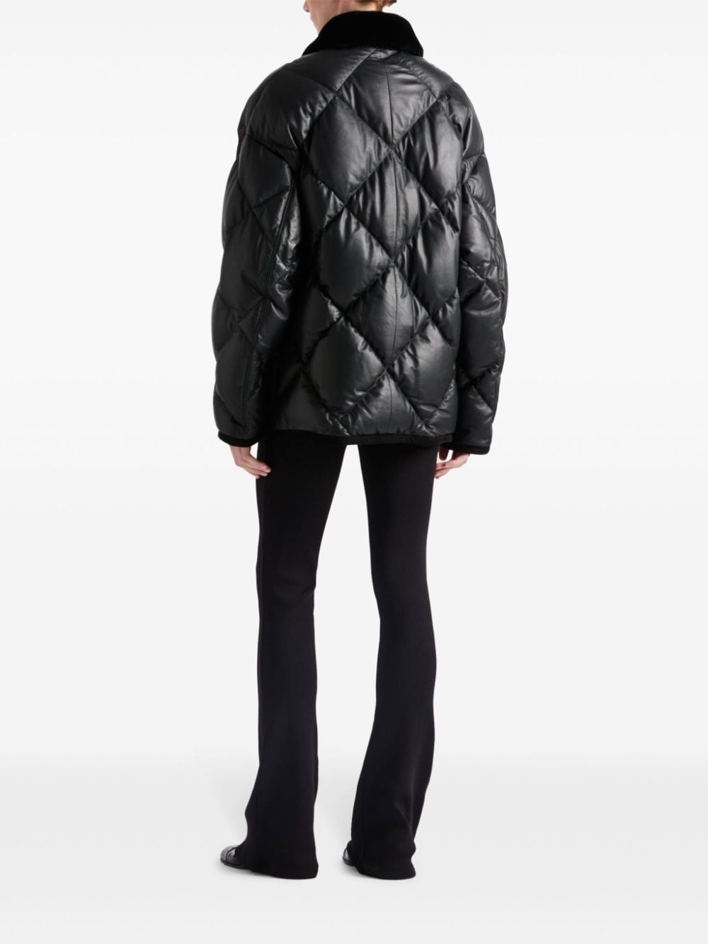quilted leather jacket - 3