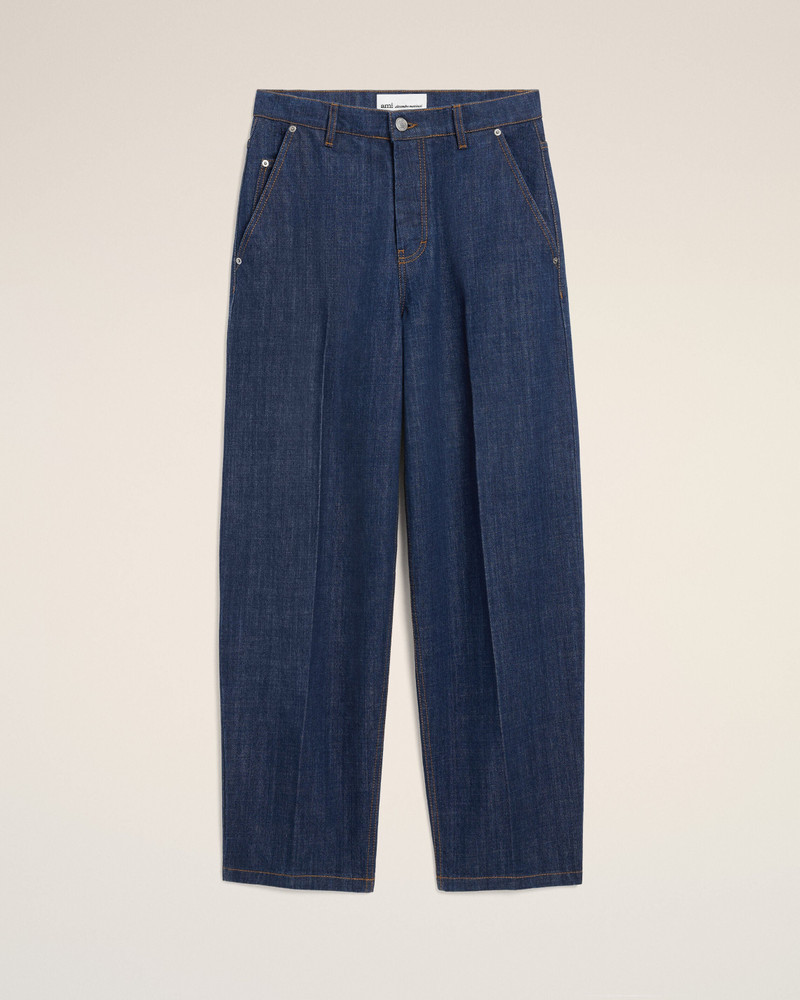 BLUE COTTON BALLOON FIT JEANS 1