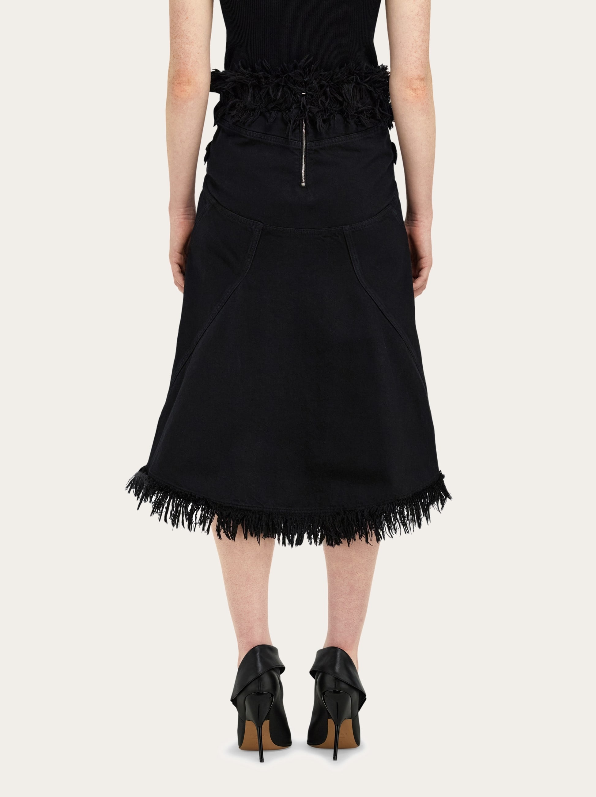 Frayed denim skirt - 4