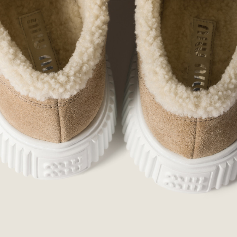 Miu Miu Suede and shearling sneakers outlook