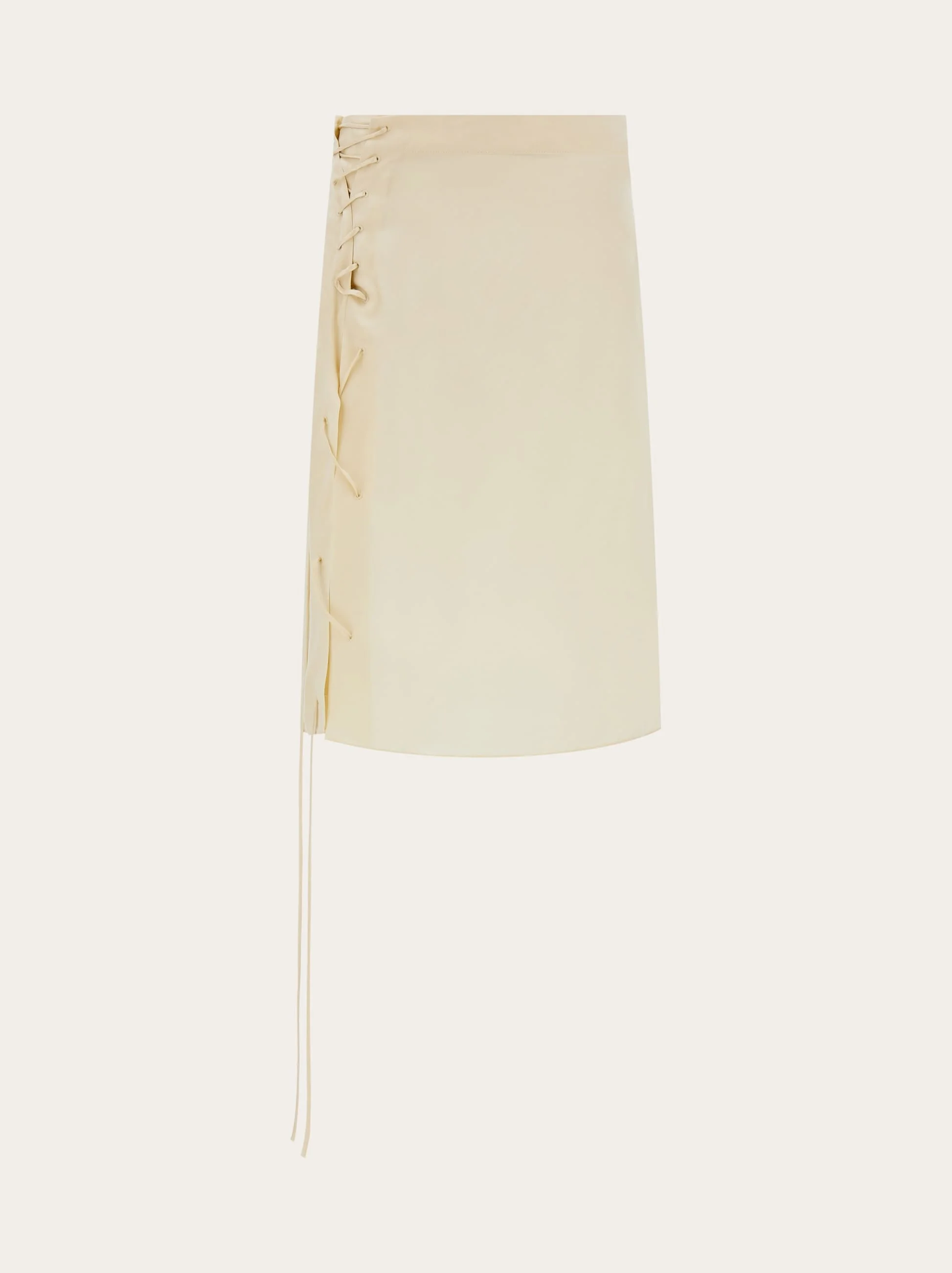 Satin skirt with string tie detail - 1