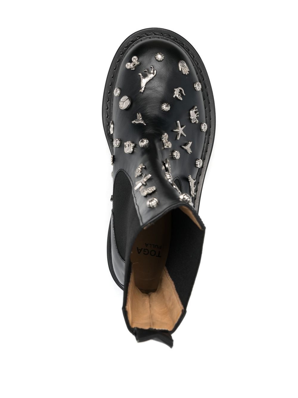 studded ridged sole ankle boots - 4