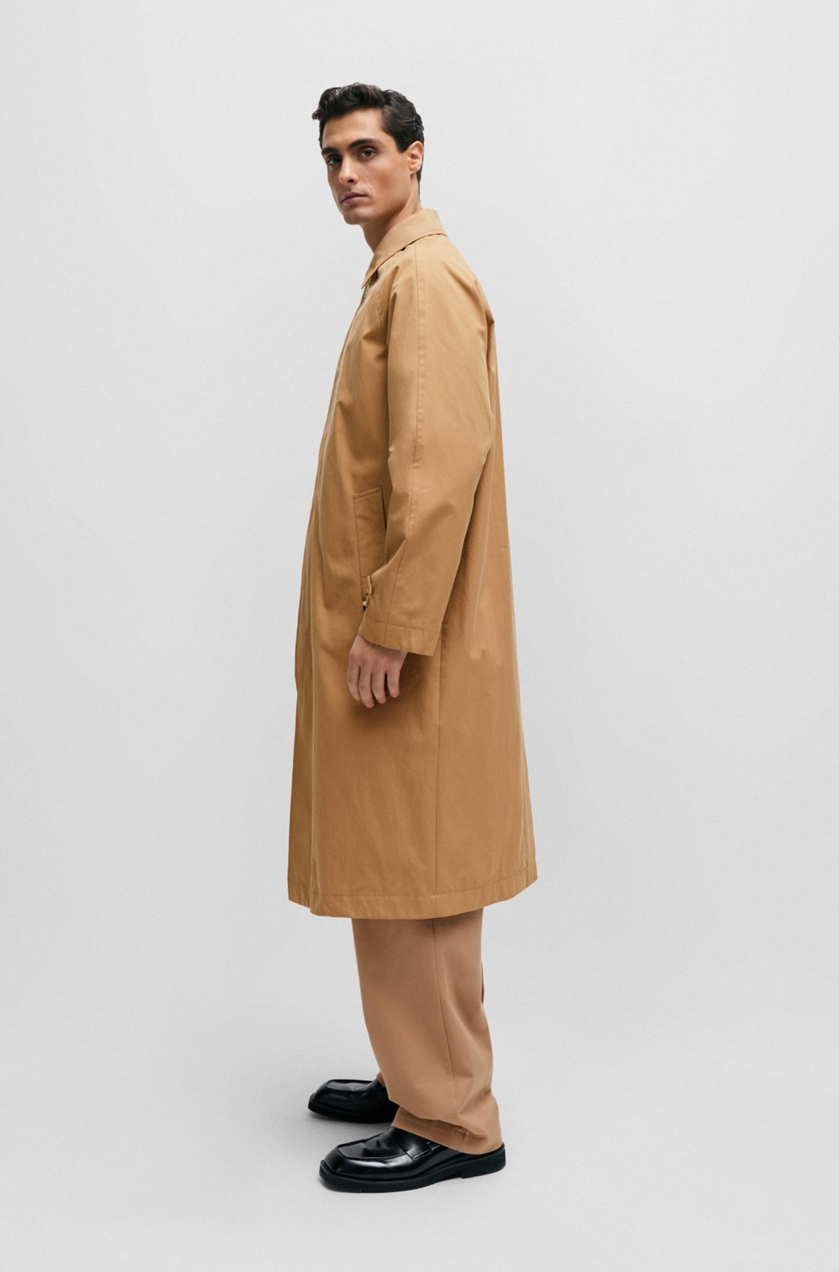 RELAXED-FIT COAT IN COTTON WITH CONCEALED CLOSURE - 7