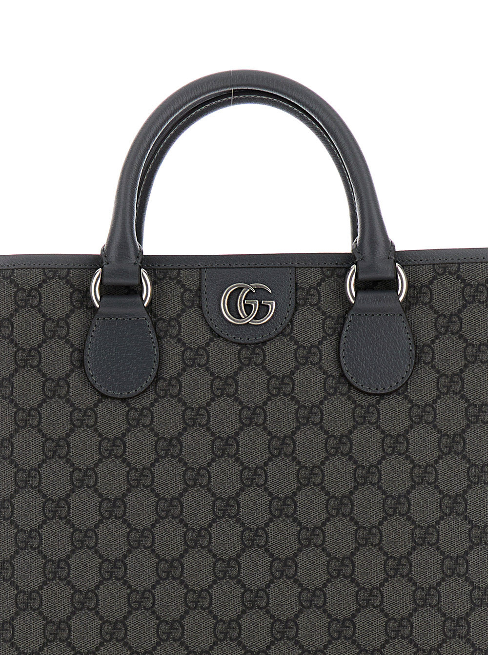 Gucci Men 'Ophidia Gg Media' Black And Grey Tote Bag In Gg Supreme Canvas Man - 5