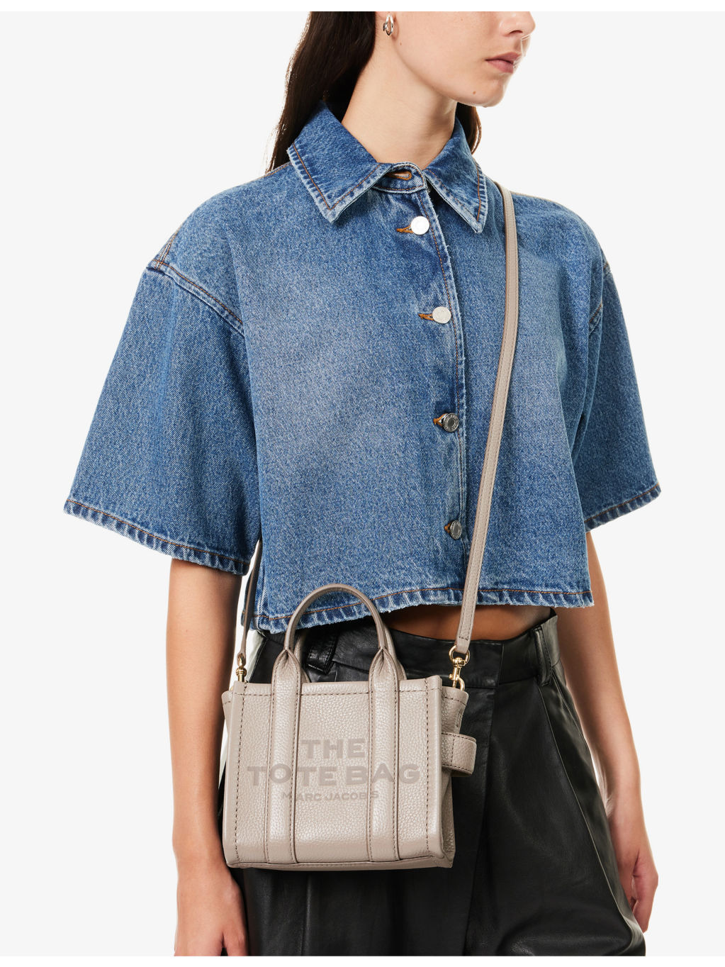 The Mini Leather Crossbody Tote Bag - 2