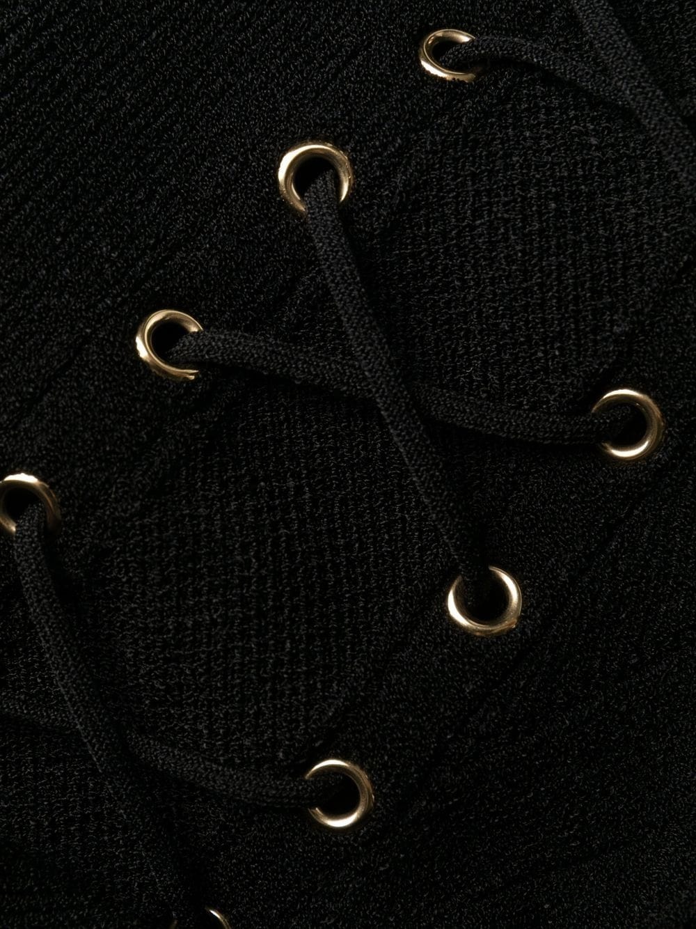eyelet-detail lace-up dress - 8