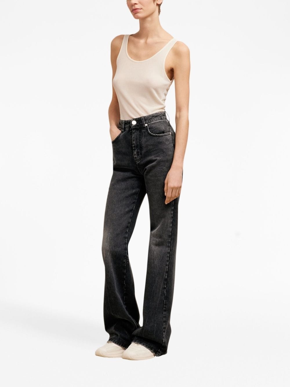 mid-rise wide-leg trousers - 3