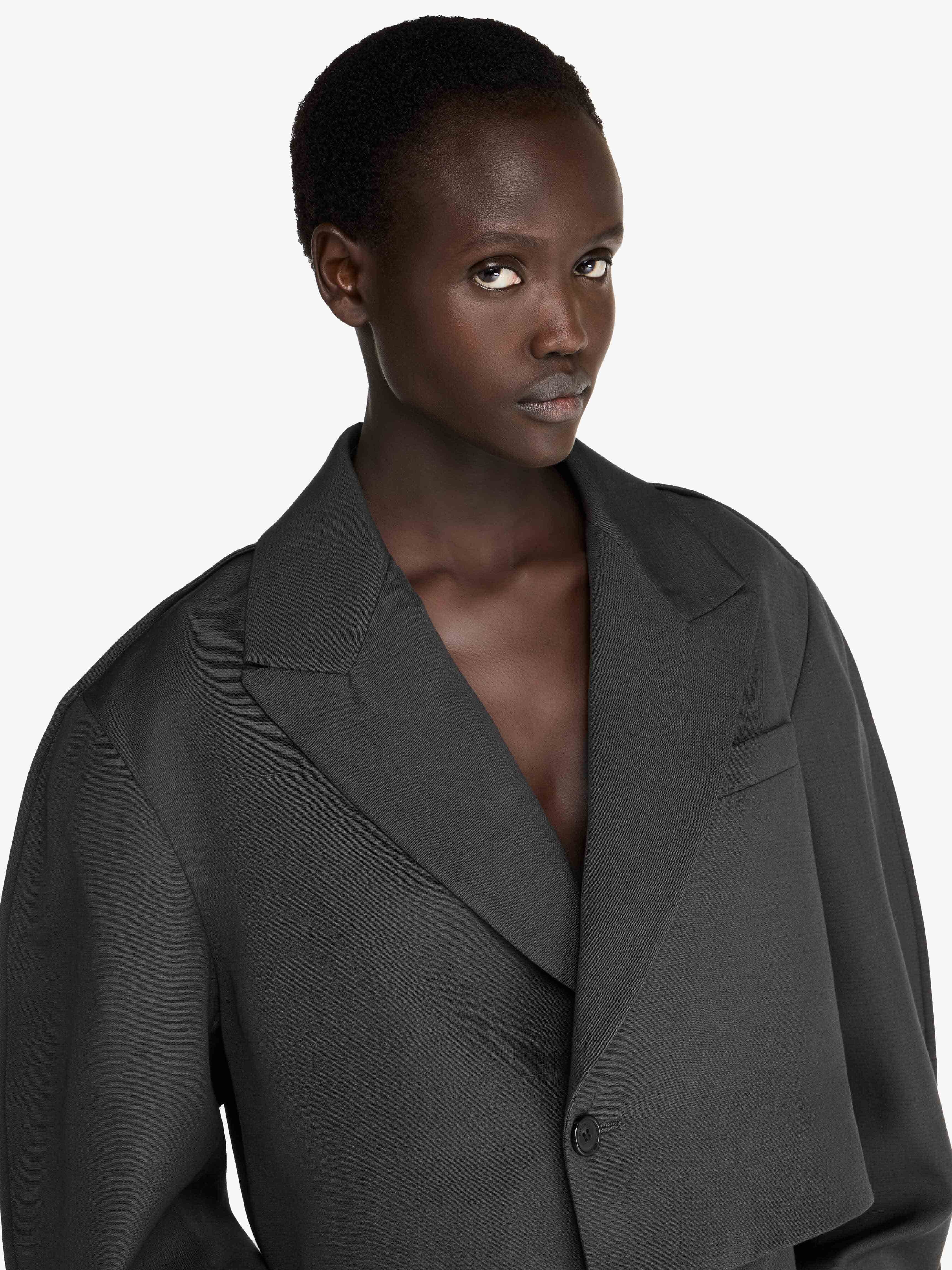 CROPPED ROUNDED TAILORED JACKET - 4