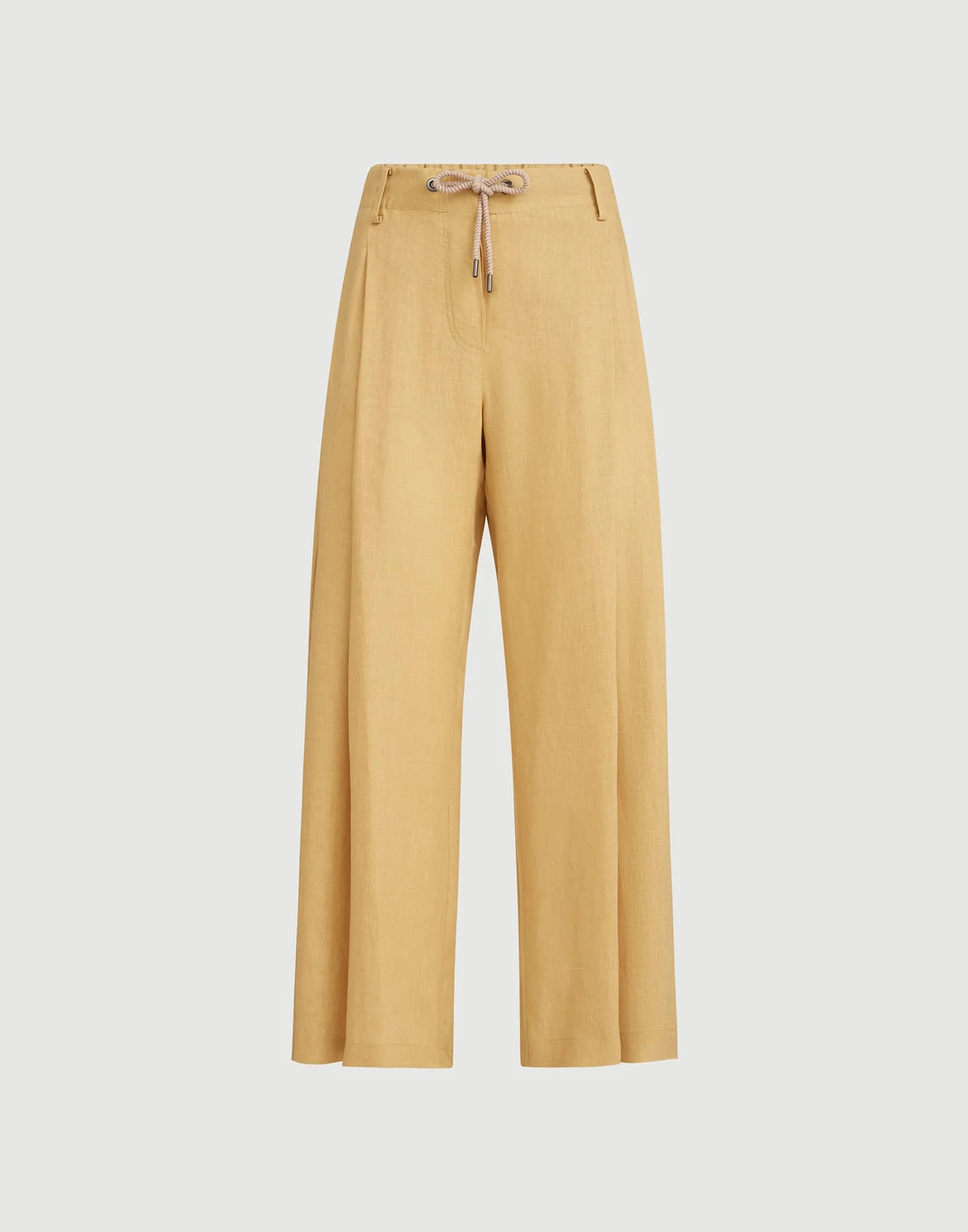 Linen trousers with drawstring and monili - 1