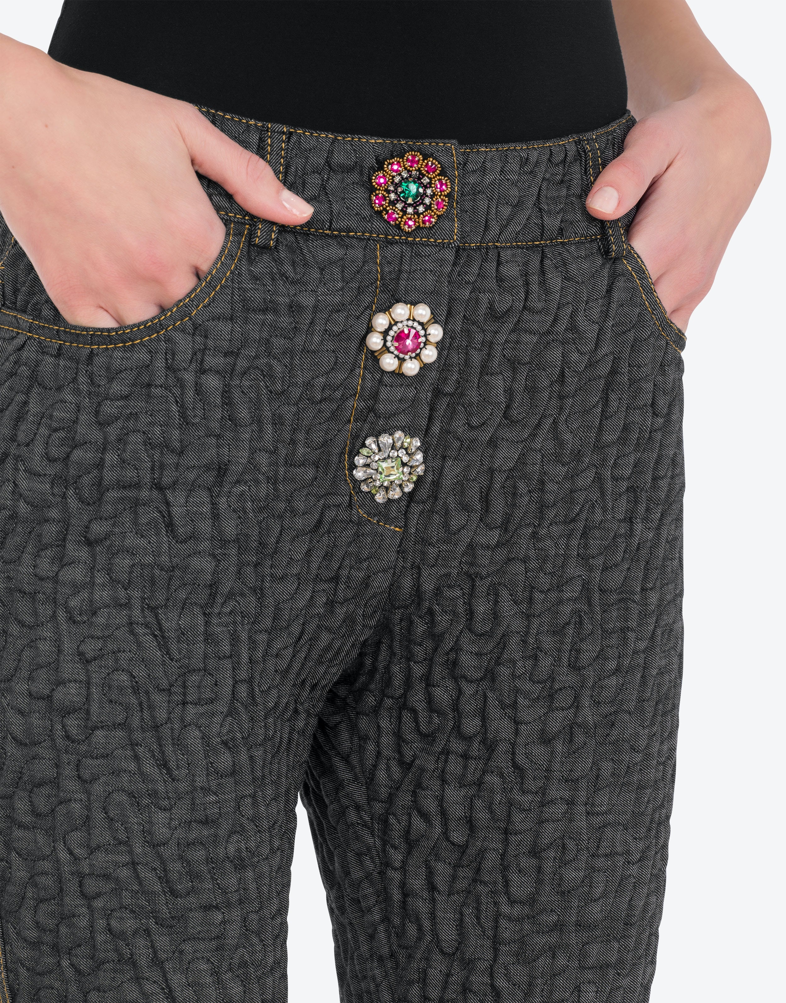 BLACK DENIM TROUSERS - 4