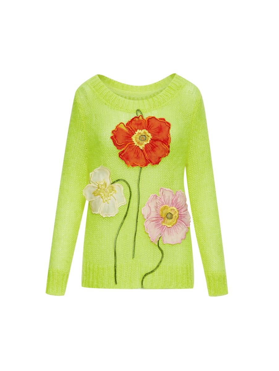 PAINTED POPPIES OVERSIZED PULLOVER - 5