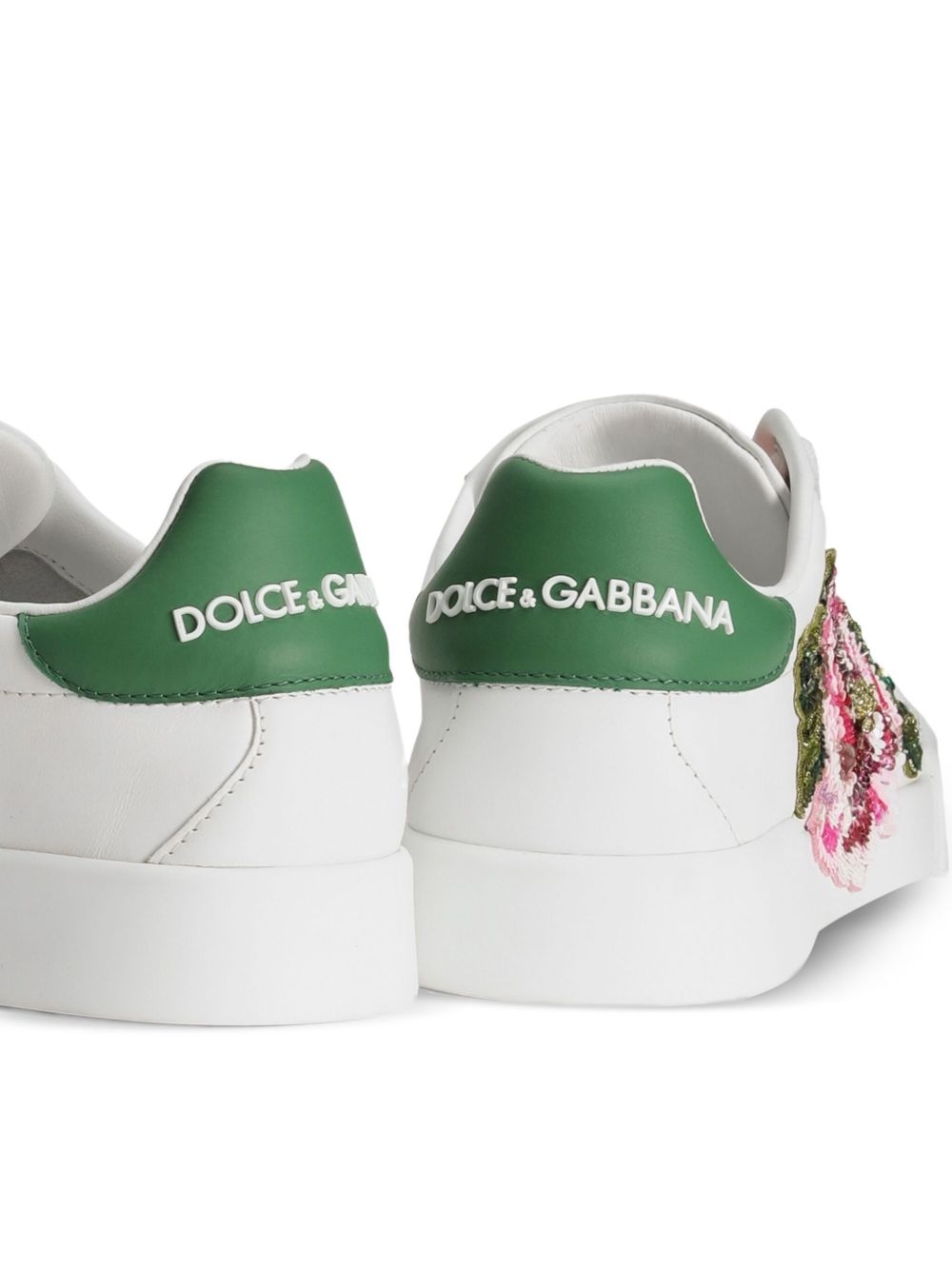 floral-appliqué sneakers - 4