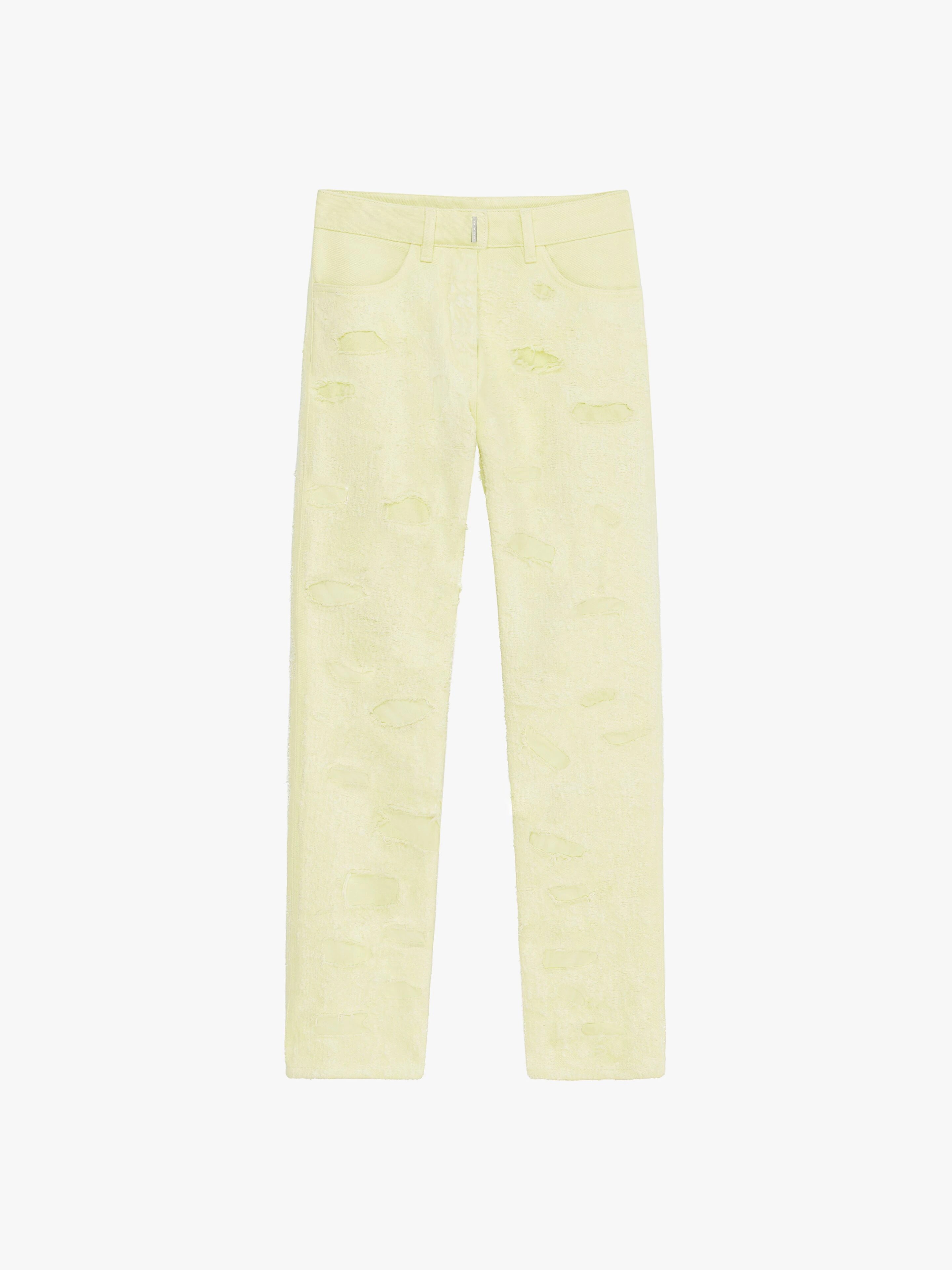 SLIM FIT JEANS IN DESTROYED DENIM - 1