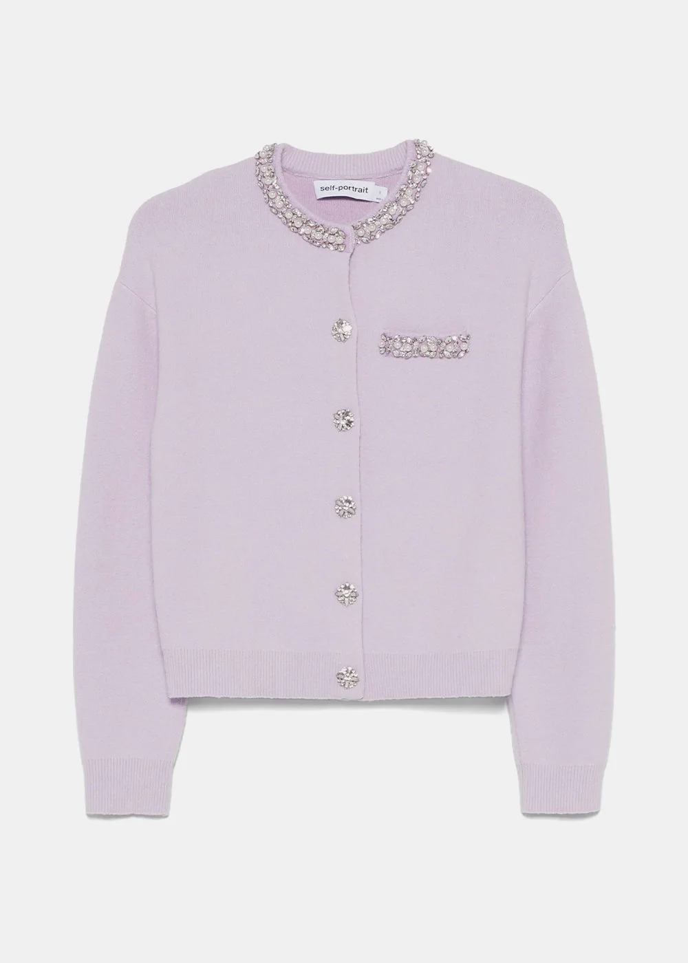 Lilac Crystal Trim Cardigan - 1
