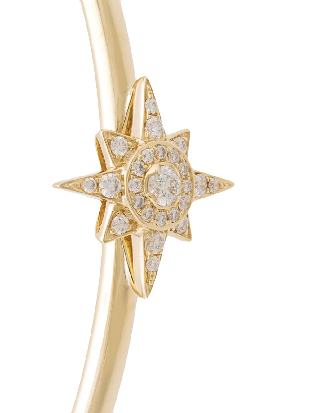 18kt yellow gold star diamond cuff - 3