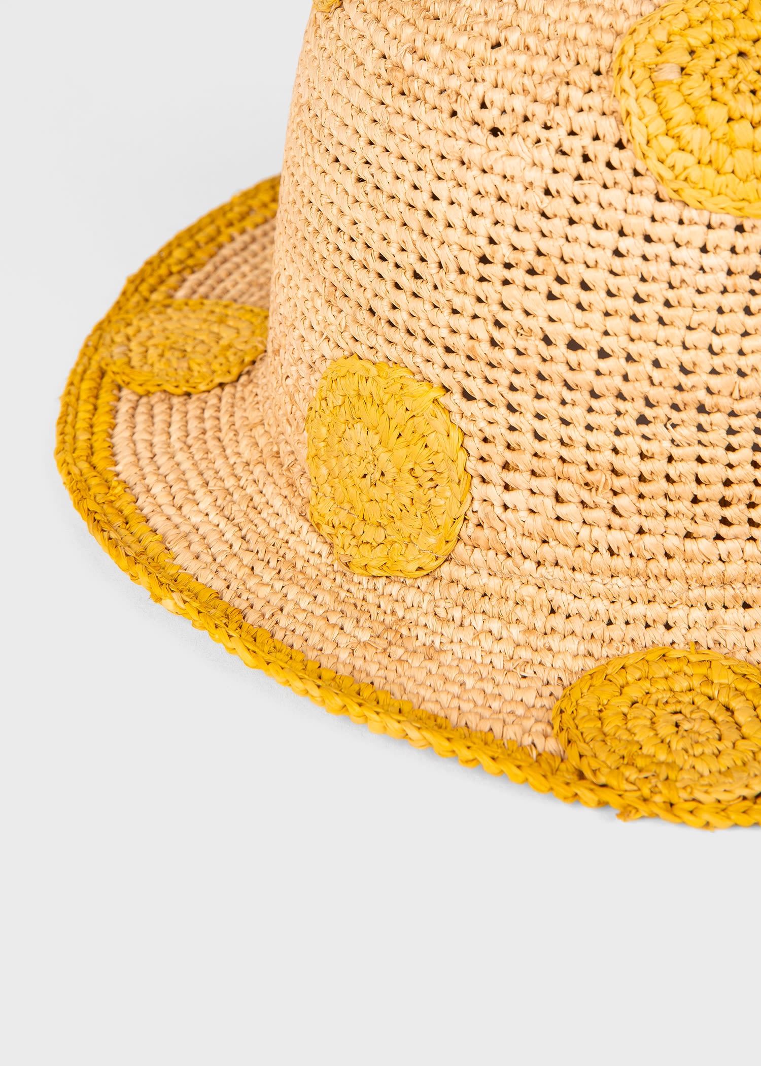 Polka Dot Raffia Sun Hat - 3