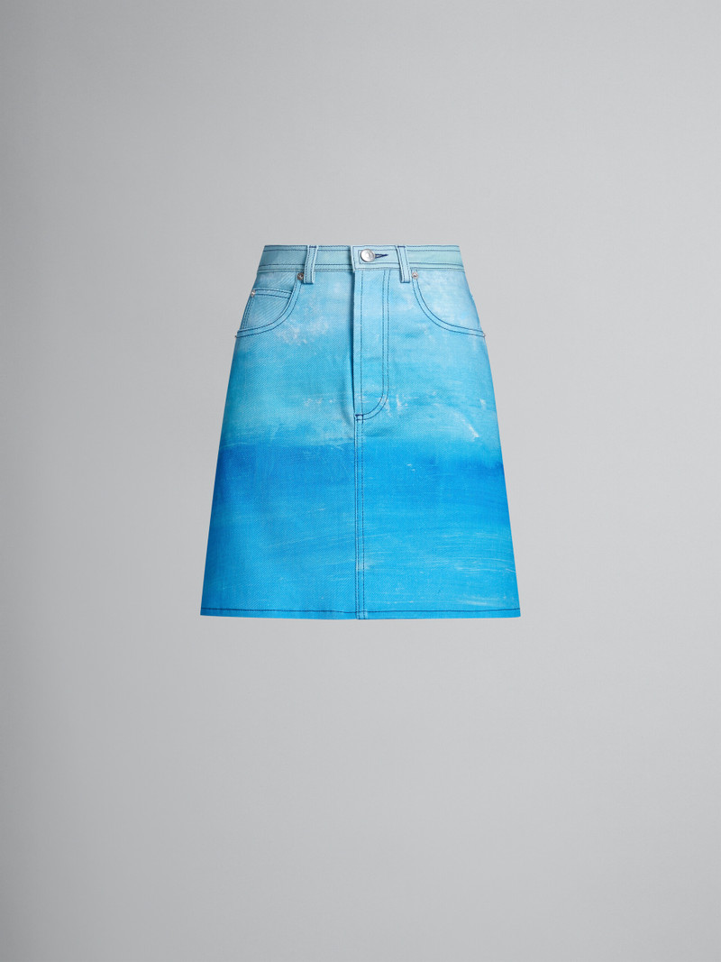 BLUE COTTON DRILL NOTTE GIORNO PRINT와 라인 스킨 - 1
