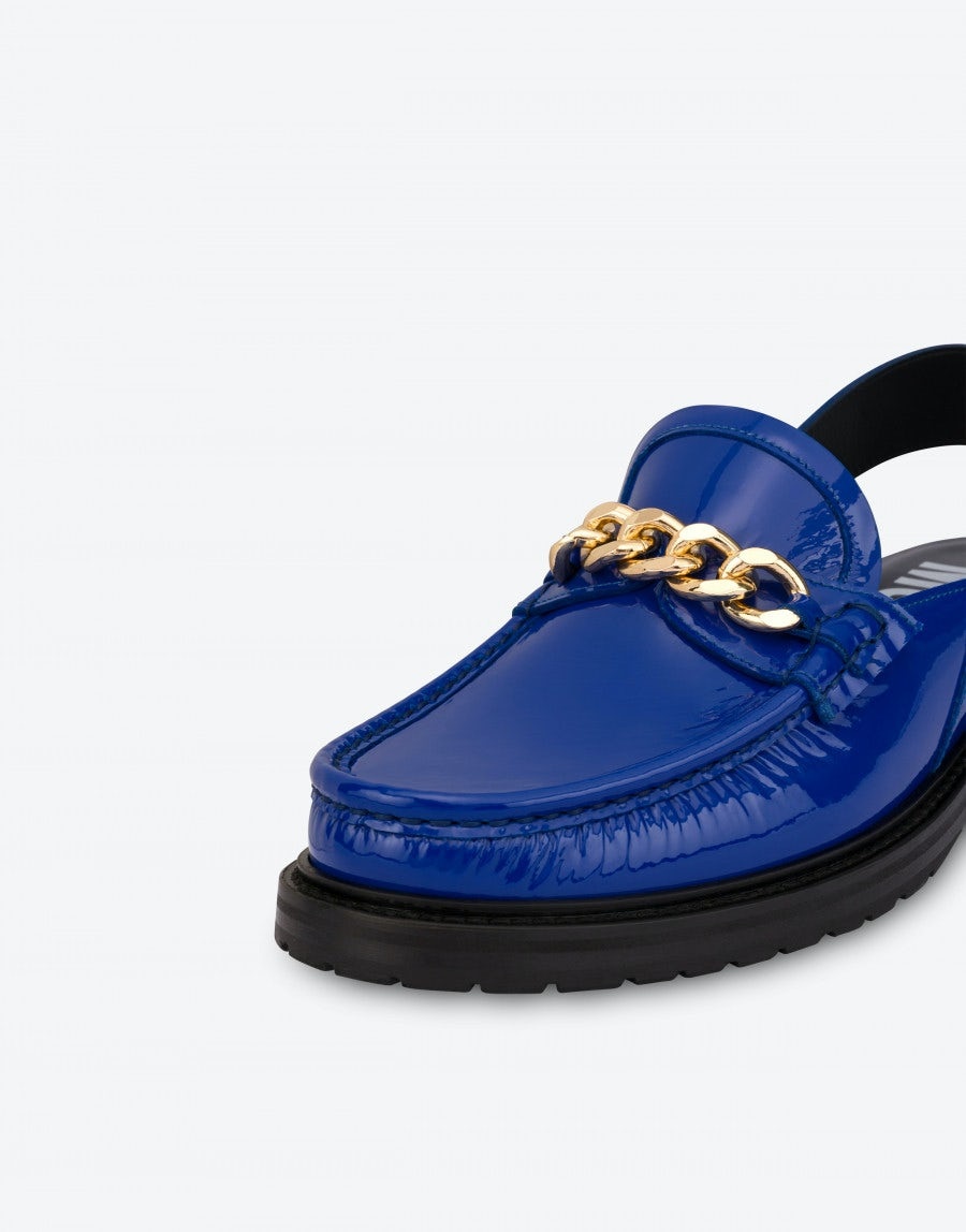 METAL CHAIN PATENT LEATHER LOAFERS - 4