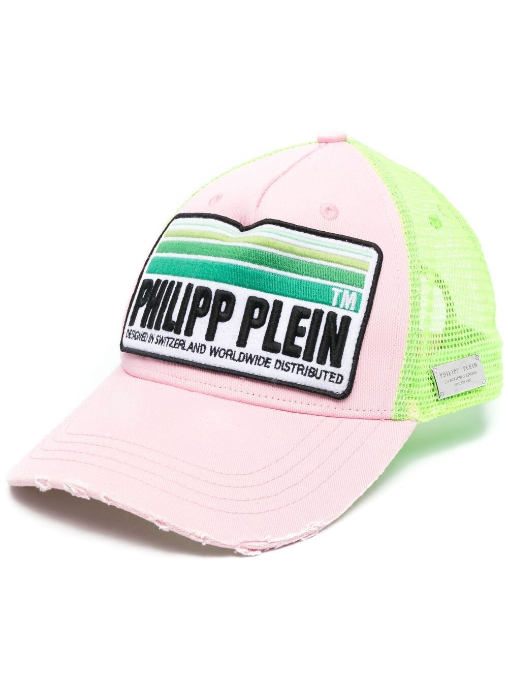 logo print panelled cap - 1