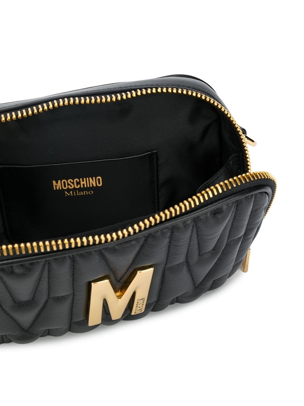 quilted multi-use bag with gold logo - 5