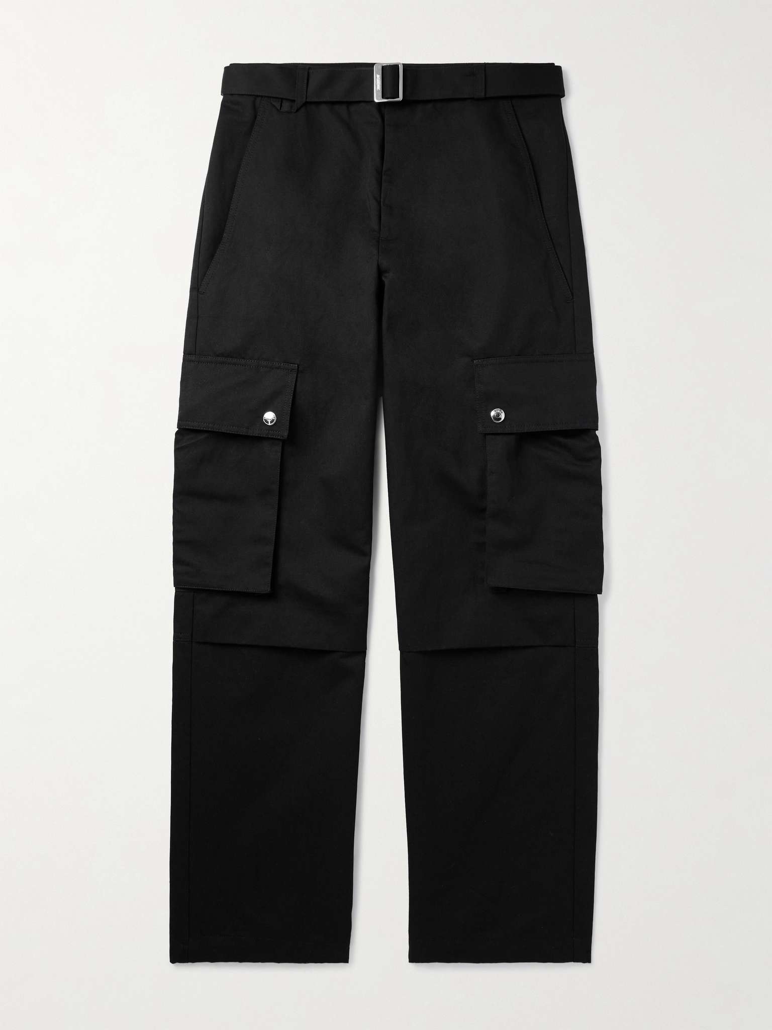 Tapered Belted Cotton and Linen-Blend Twill Cargo Trousers - 1