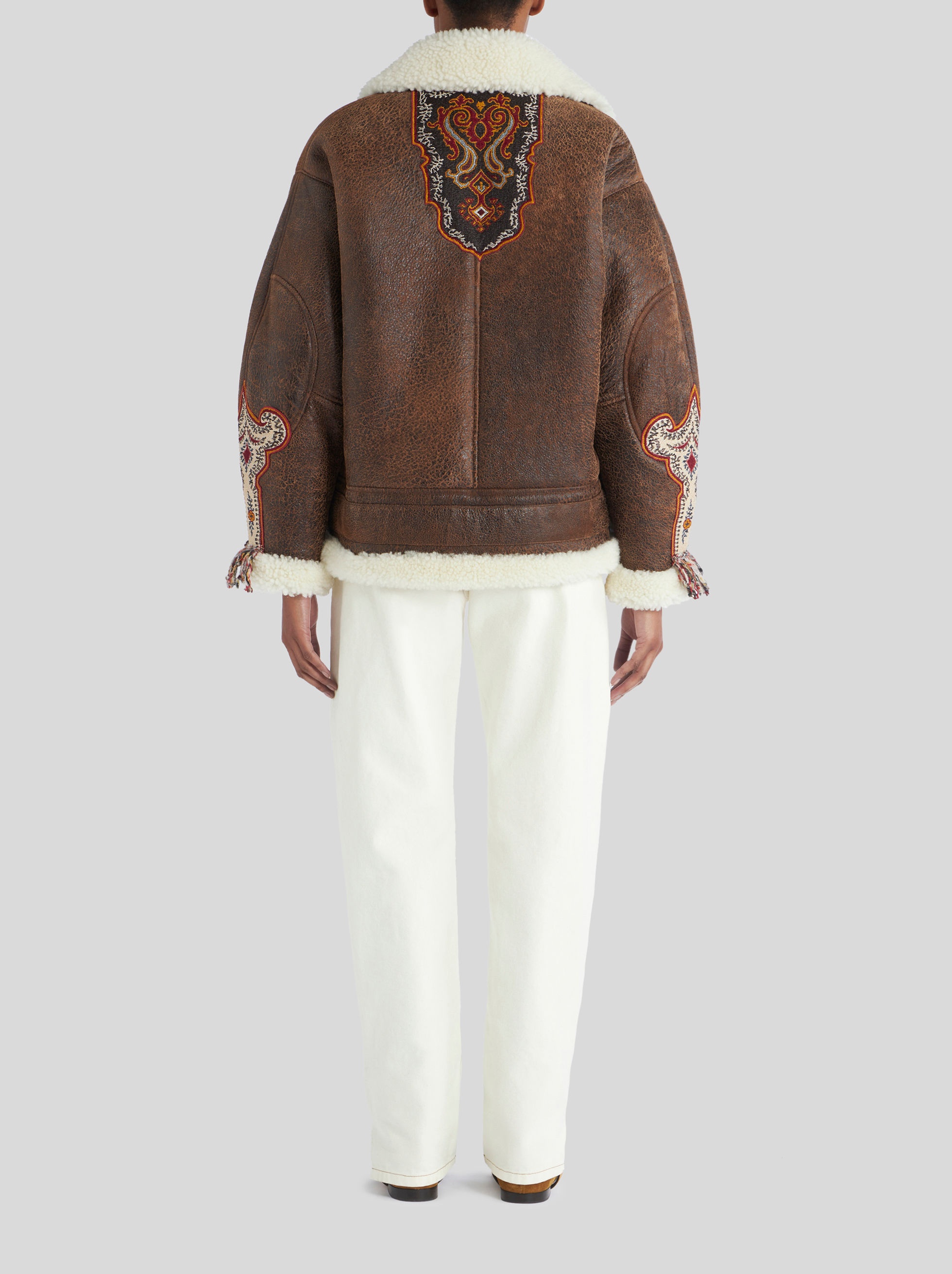 SHEEPSKIN COAT WITH PATCH - 5