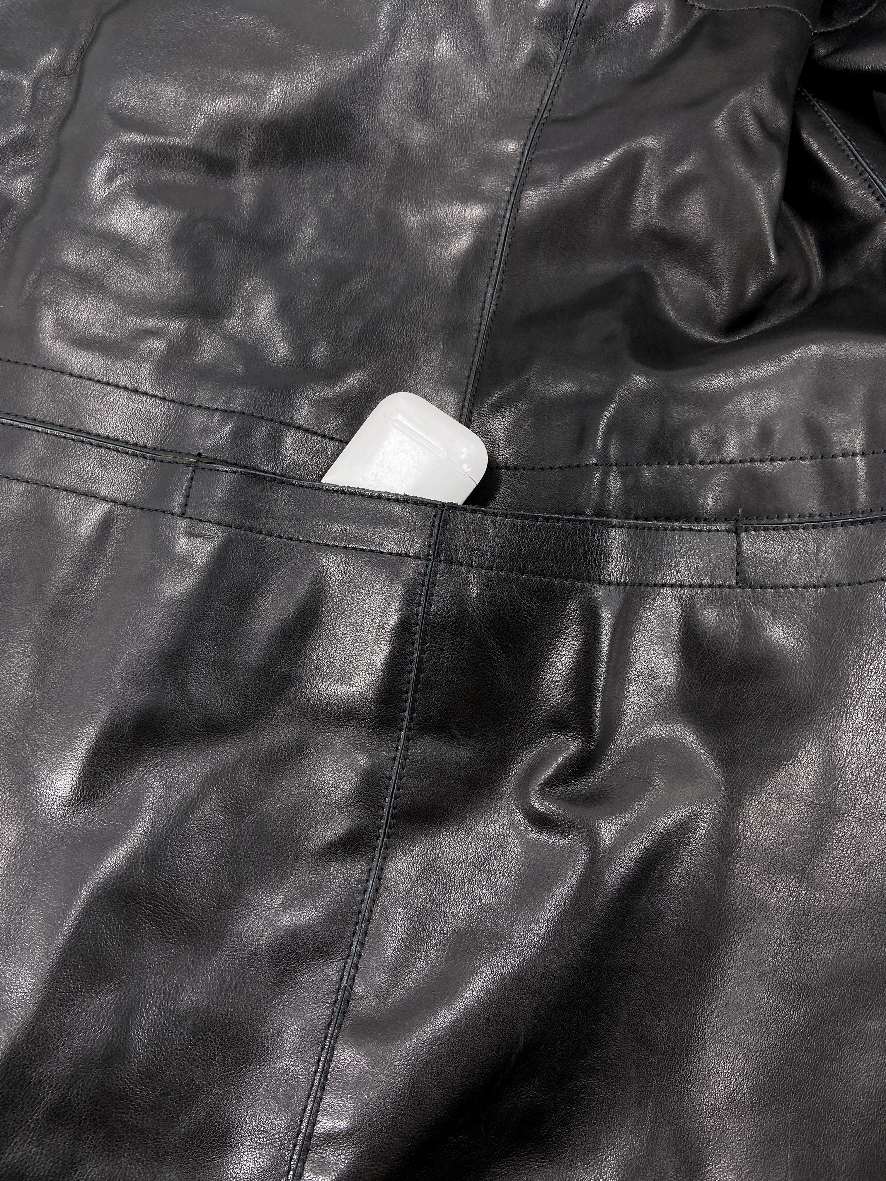 zOthers - Dirk Bikkembergs Fall 1996  Bungee Cord Cock Ring Bondage Lambskin Leather Coat Jacket 46 - 14
