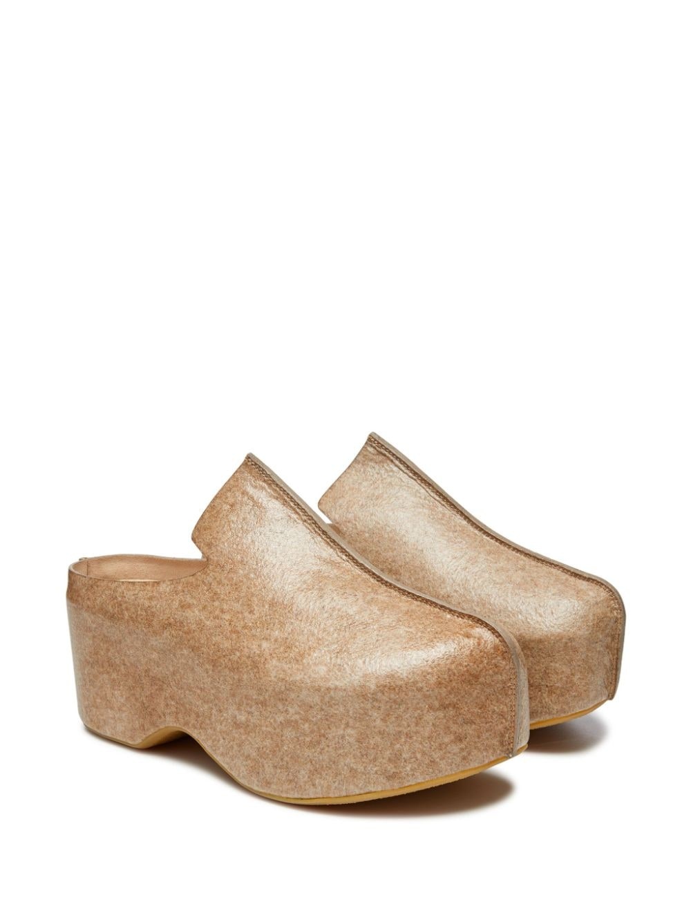 leather platform clogs - 2