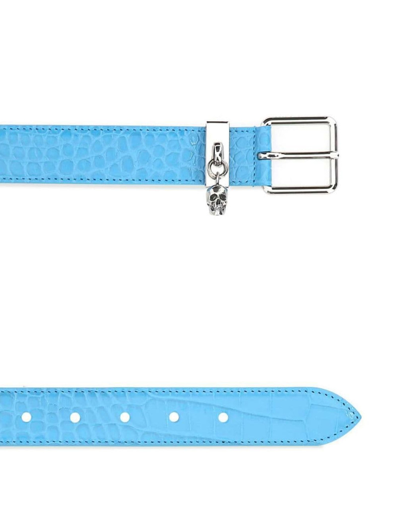 Alexander McQueen crocodile-effect leather belt outlook