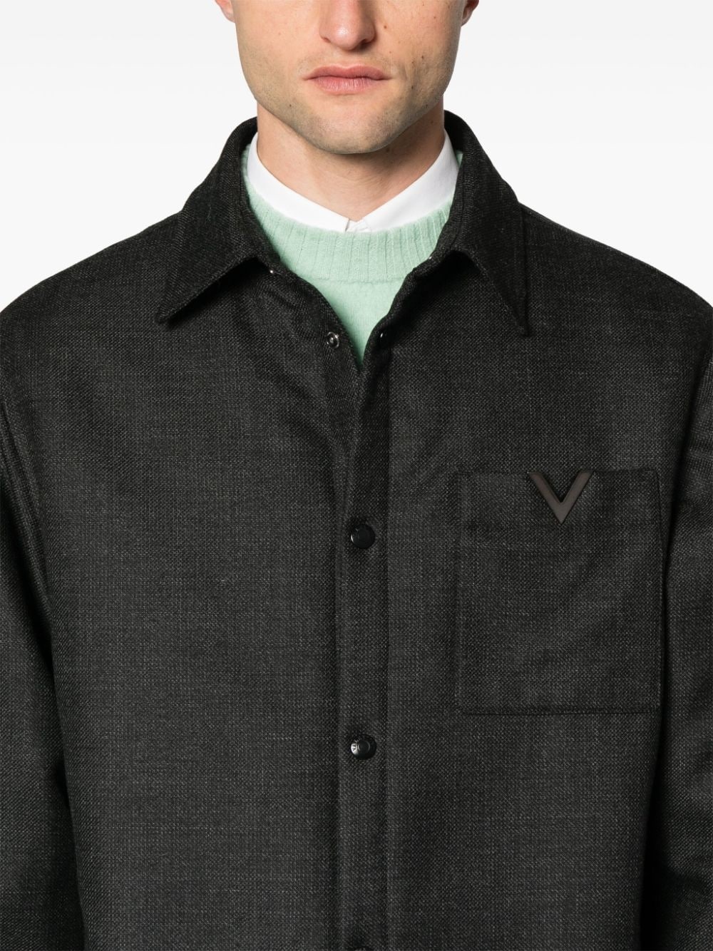 VLogo padded shirt jacket - 5