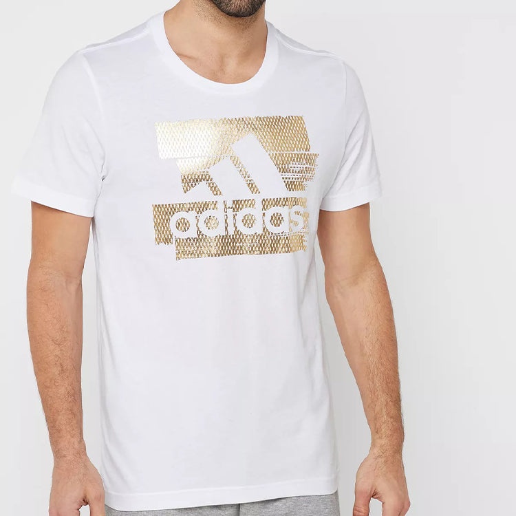 adidas Logo Sports Round Neck Short Sleeve White DV3081 - 4