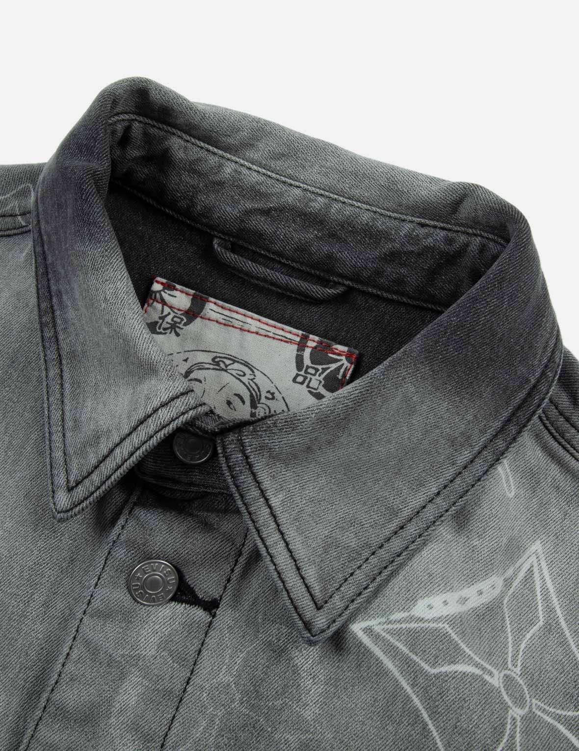 TIE-DYE KAMON AND SEAGULL PRINT REGULAR FIT SHIRT JACKET - 7