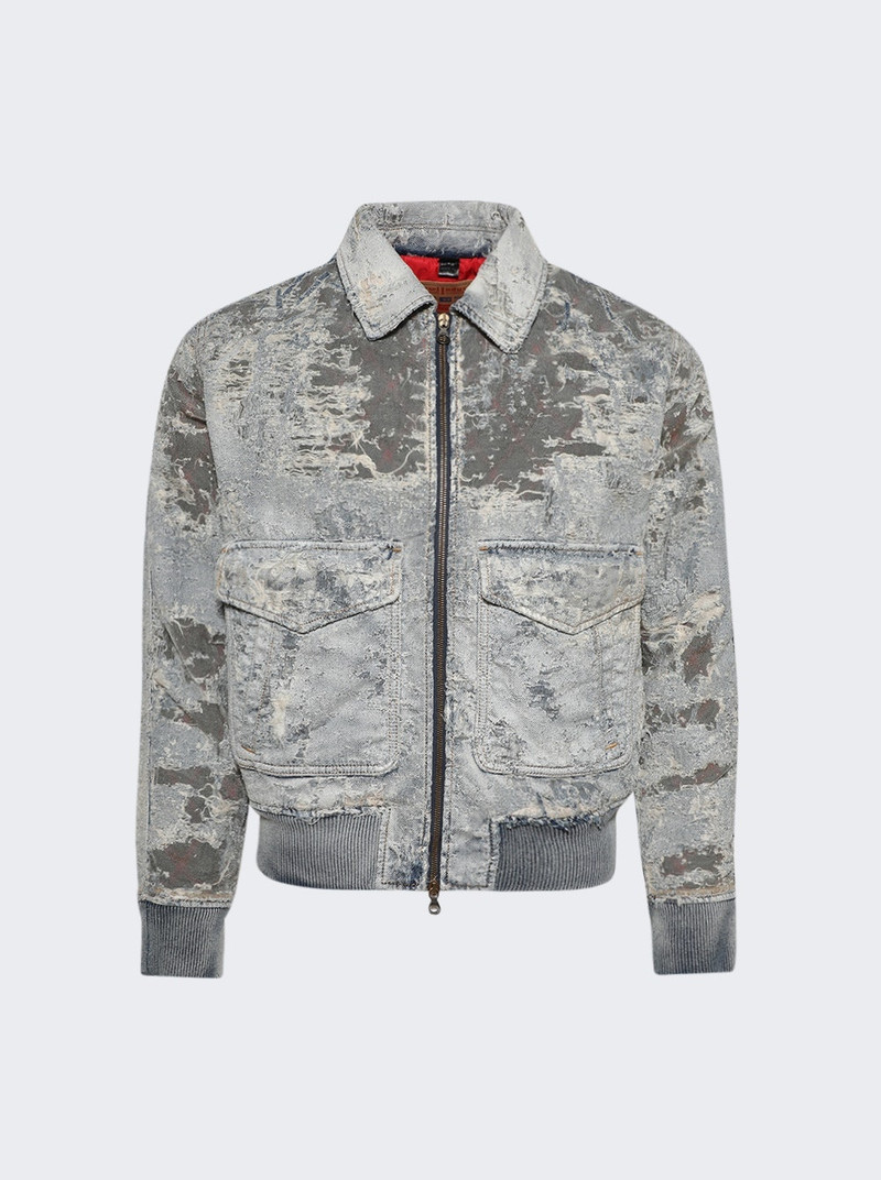 D-muddy Denim Jacket Blue And Grey - 1