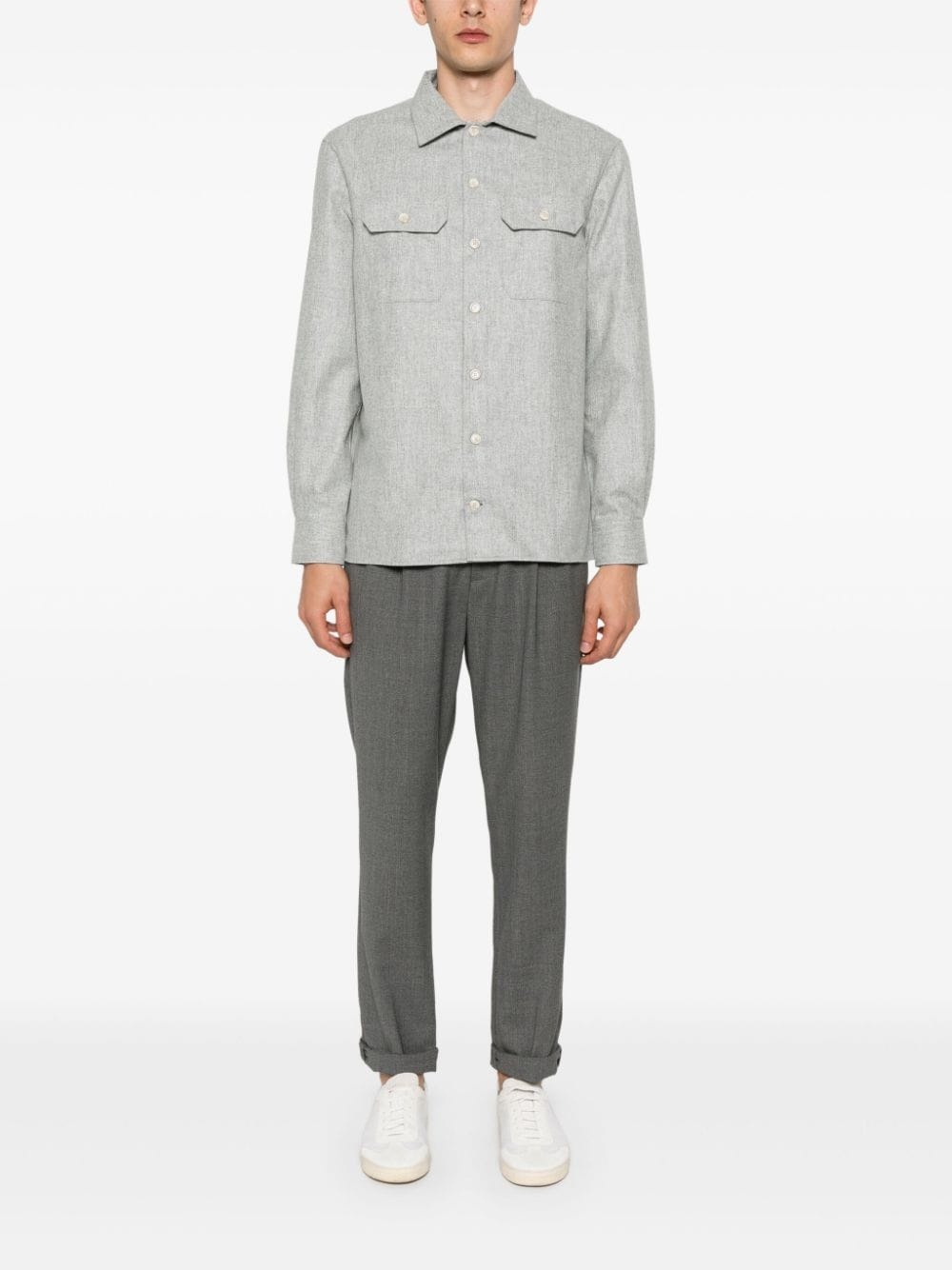 mÃ©lange-effect wool shirt - 2