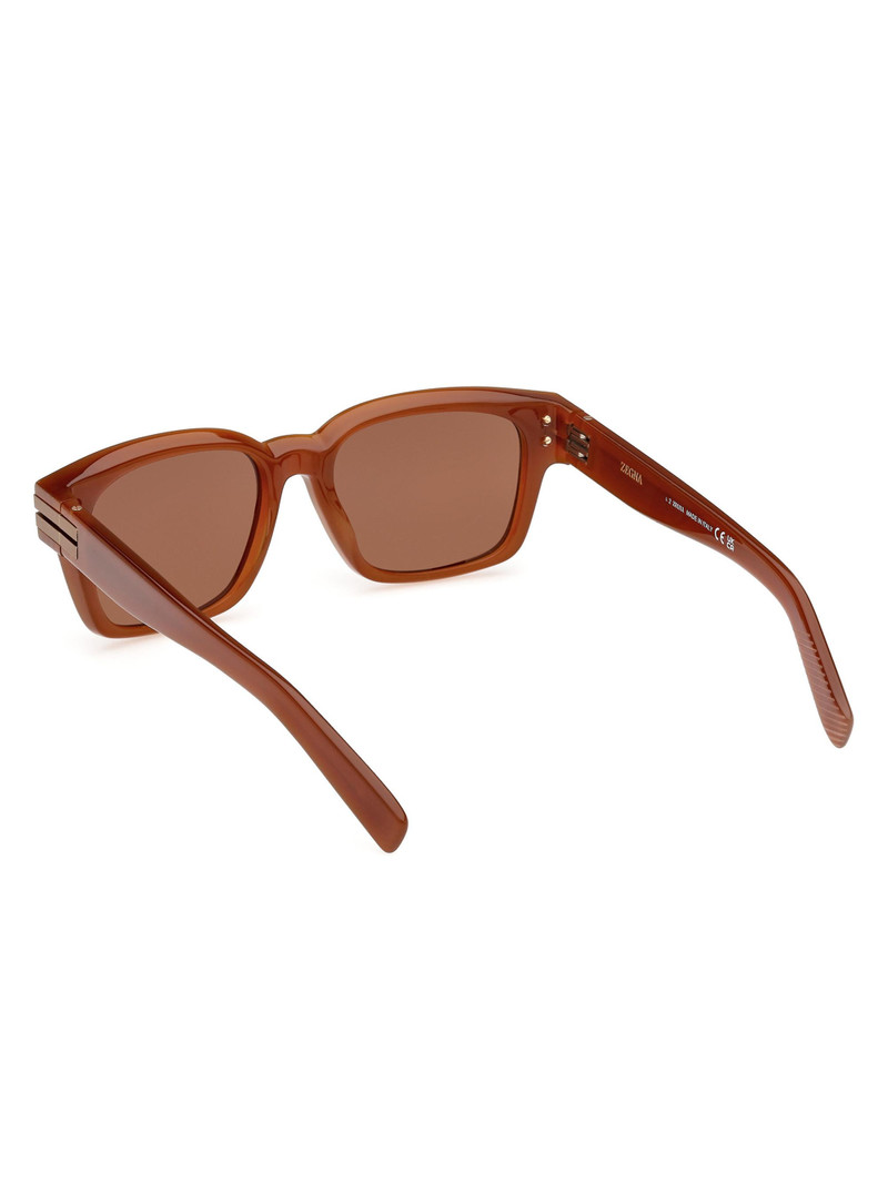 Men's 55MM Rectangular Sunglasses - Rust Brown Brown 5