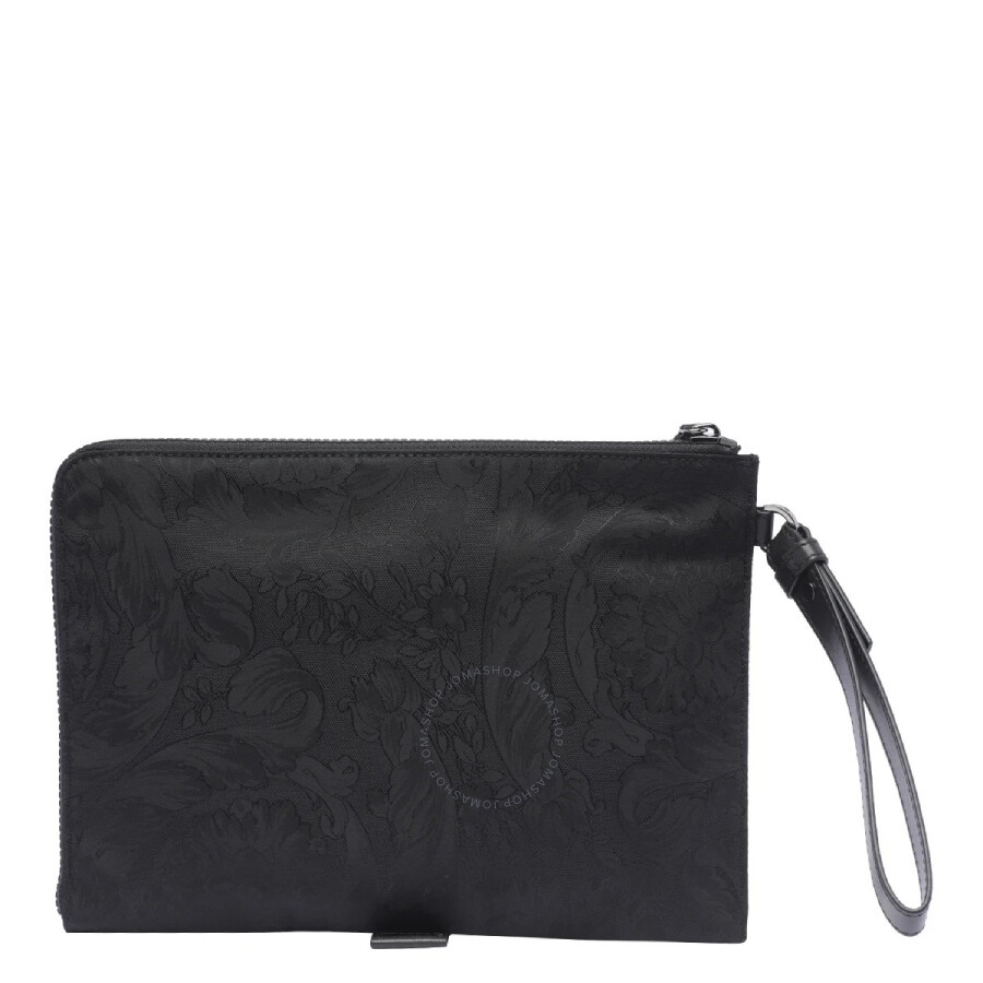 Versace Jacquard Pattern Logo-Patch Clutch Bag - 2