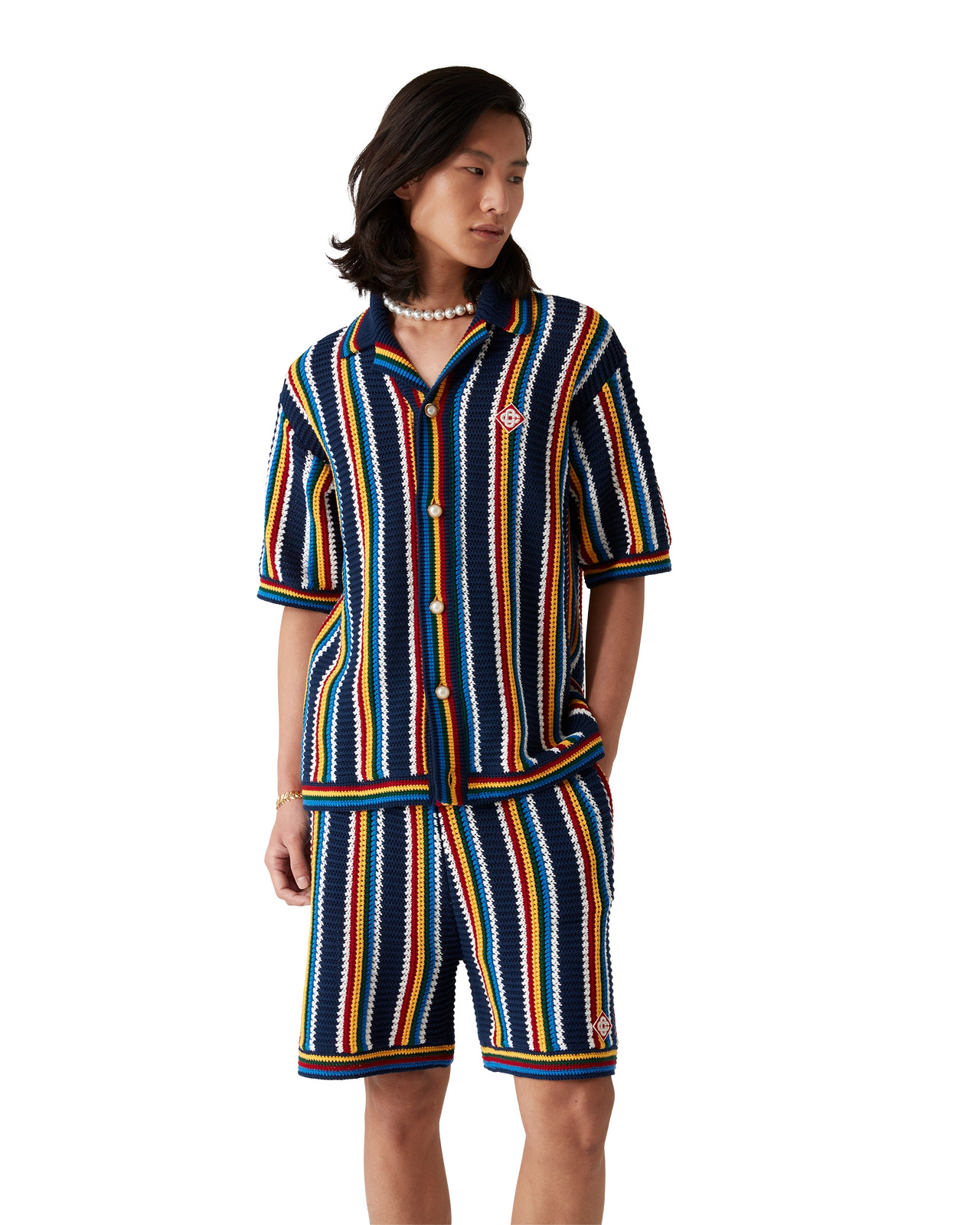 Crochet Stripe Shirt | Casablanca Paris - 4