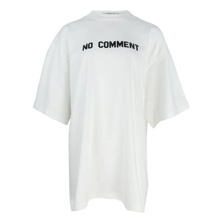 (WMNS) Balenciaga No Comment T-Shirt 'White' 684155TLVG30330 - 1