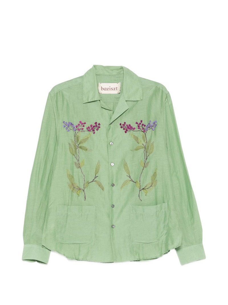 flower-embroidered shirt 1