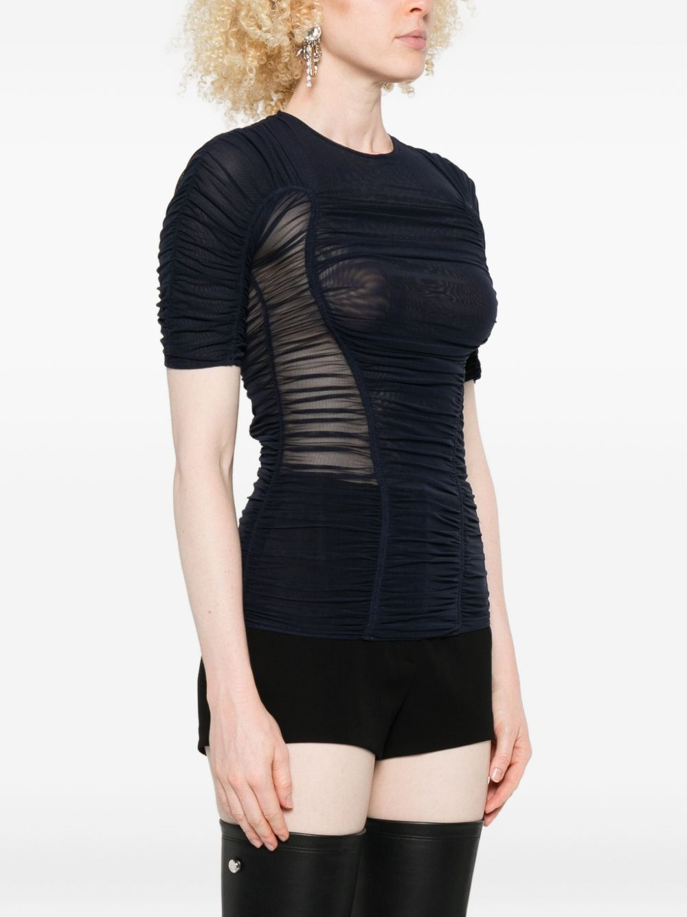 mesh short-sleeves top - 3