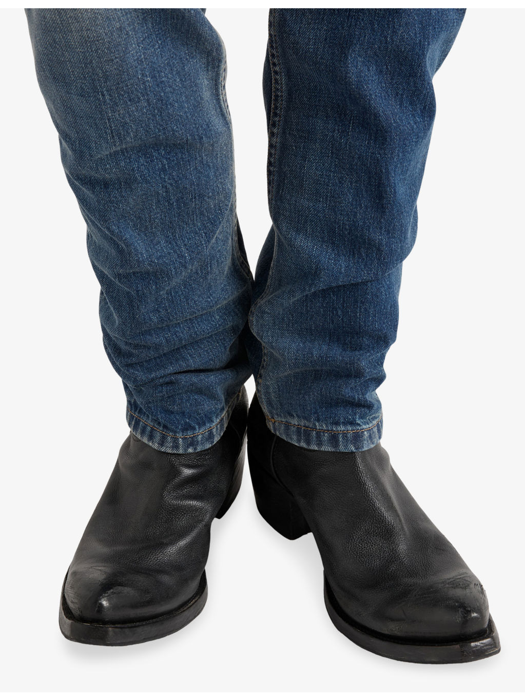 Tapered-Leg Washed Denim Jeans - 5