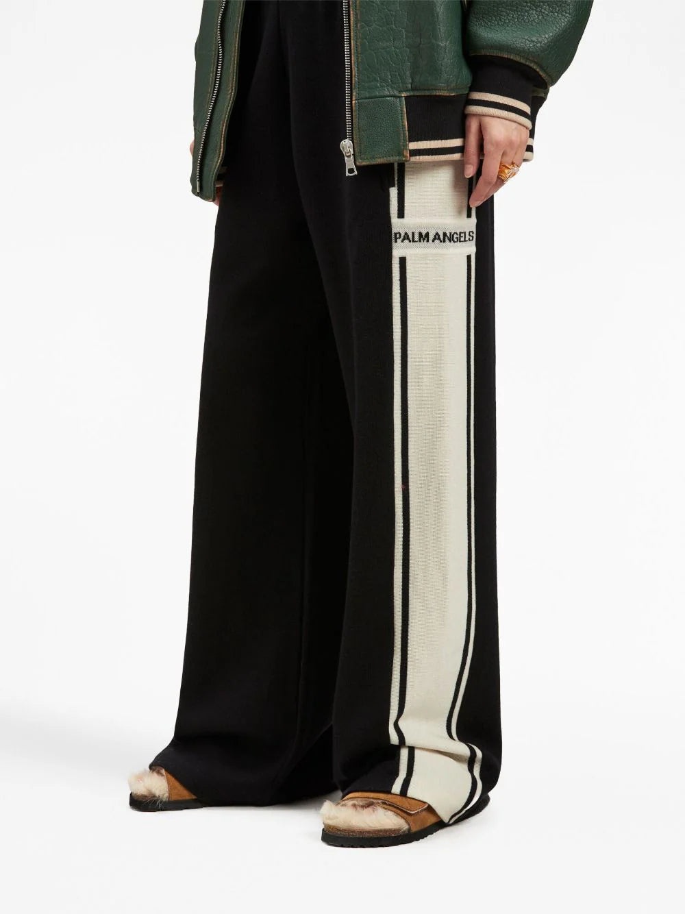 Palm Angels PALM ANGELS WOMEN Racing Knit Track Pants Black