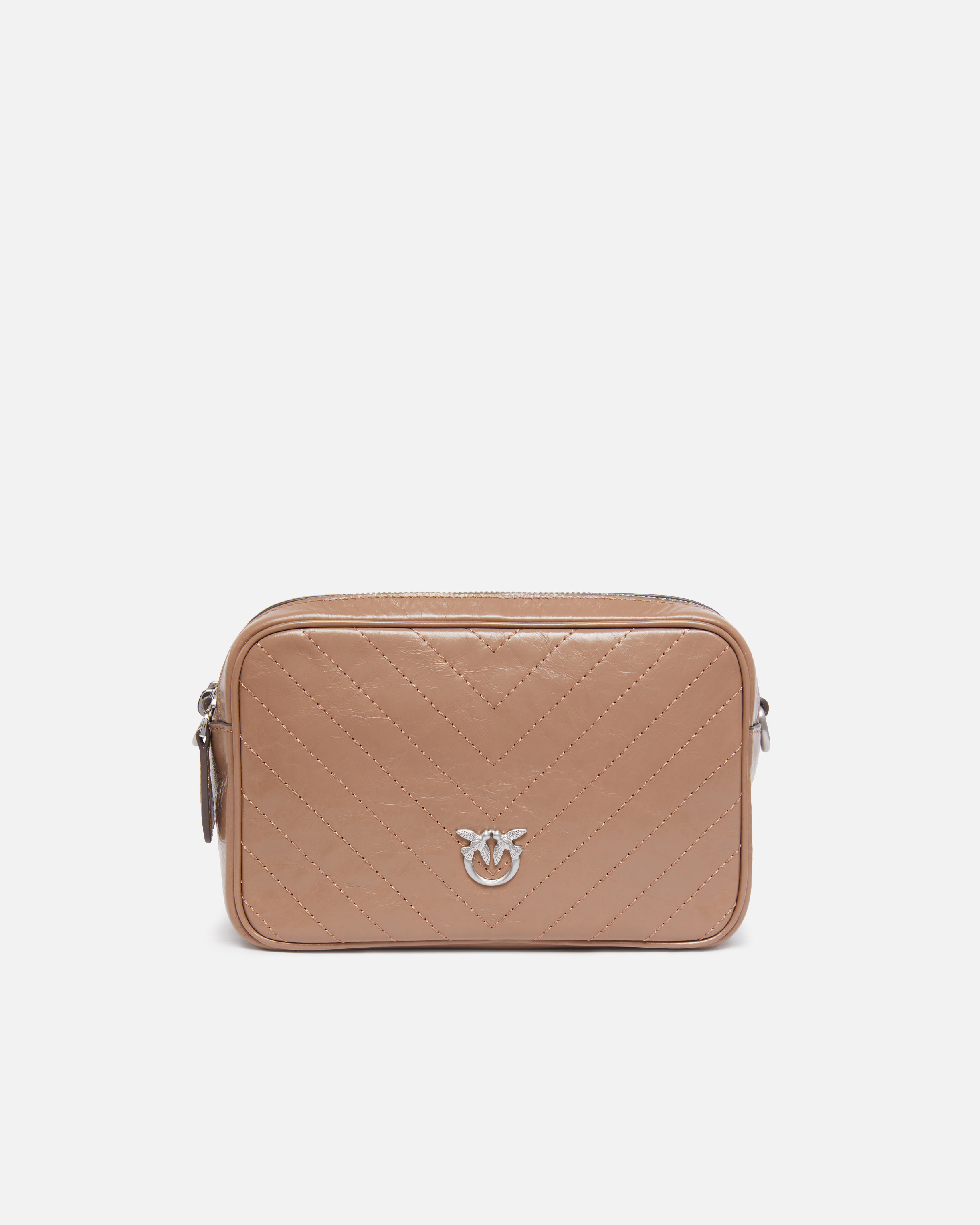 MEDIUM CHEVRON LEATHER CAMERA BAG WITH STRAP - 1